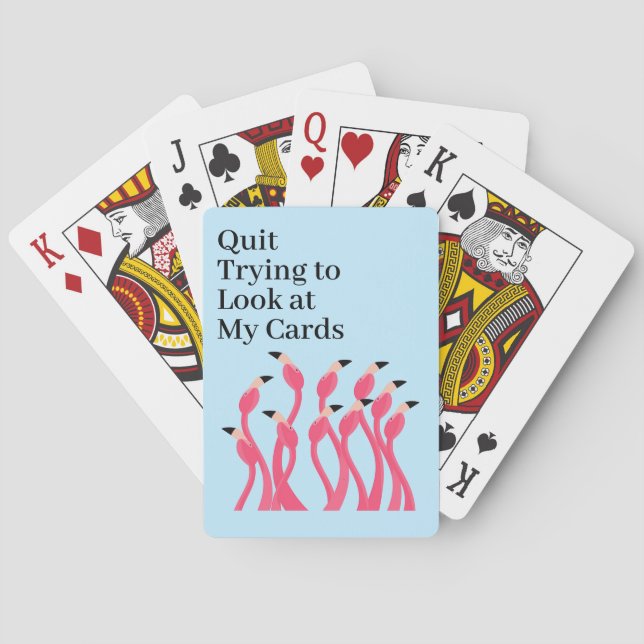 Jeu De Cartes Arrêtez d'essayer de regarder ma main drôlement Fl (dos)