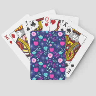Jeu De Cartes Arrière - plan à motif floral mignon