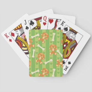 Jeu De Cartes arrière - plan avec chiens et os
