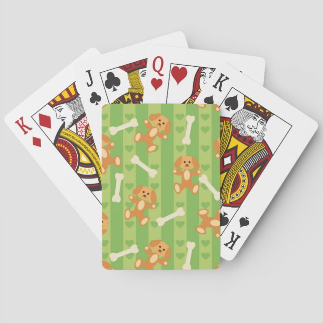 Jeu De Cartes arrière - plan avec chiens et os (dos)
