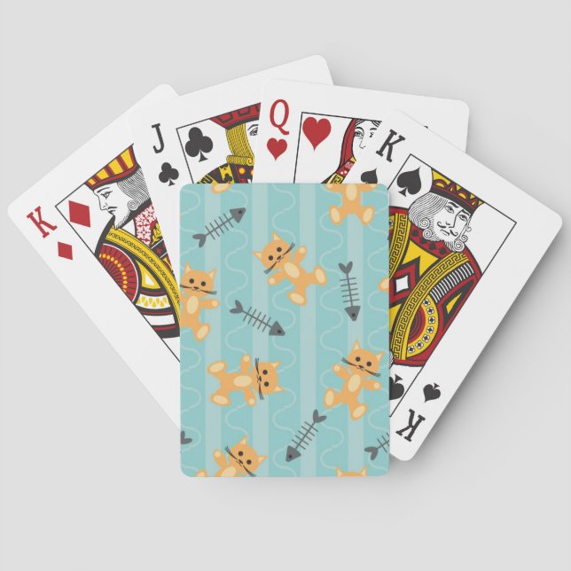 Jeu De Cartes arrière - plan avec des chats (dos)