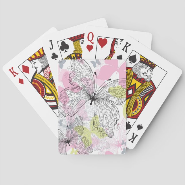 Jeu De Cartes Arrière - plan avec le papillon (dos)