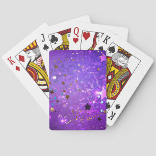 Jeu De Cartes Arrière - plan de feuille violet avec étoiles