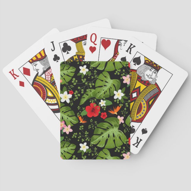 Jeu De Cartes Arrière - plan de fleurs tropicales 3 (dos)