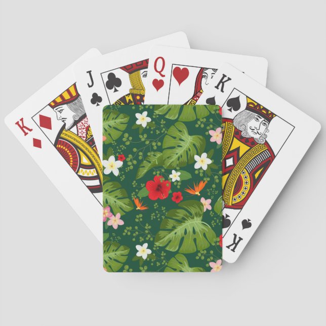 Jeu De Cartes Arrière - plan de fleurs tropicales 7 (dos)