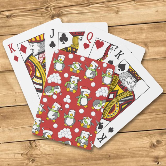 Jeu De Cartes Arrière - plan de pingouins de Noël (Créateur téléchargé)