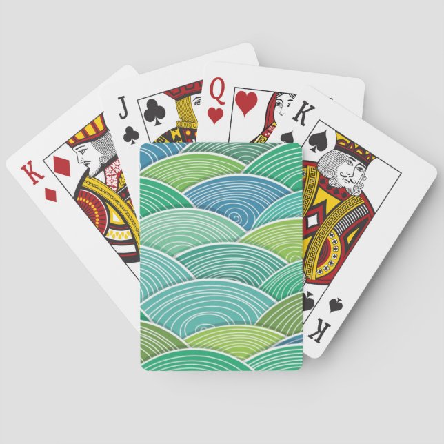 Jeu De Cartes Arrière - plan des vagues abstraites courbées (dos)