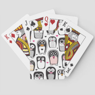 Jeu De Cartes arrière - plan d'illustration d'oiseau de pingouin