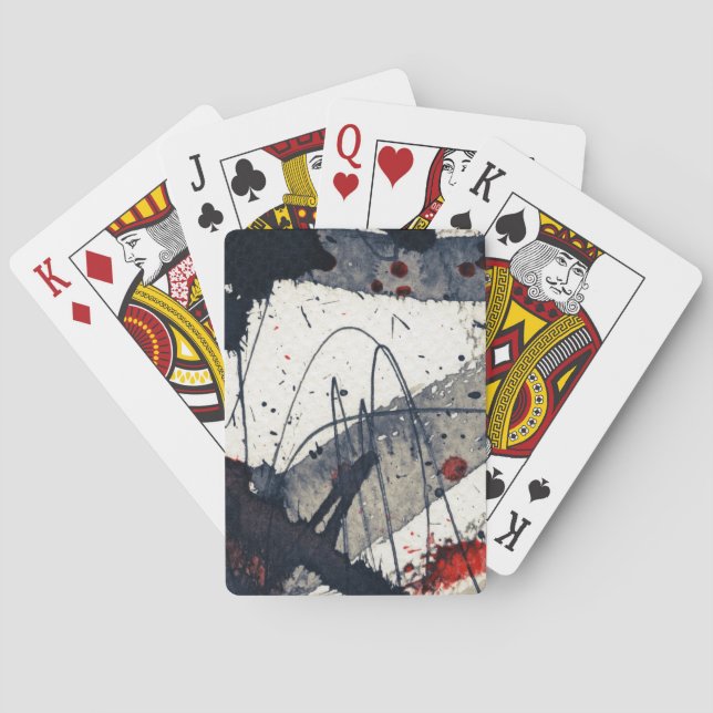 Jeu De Cartes Arrière - plan grunge abstrait, texture d'encre (dos)