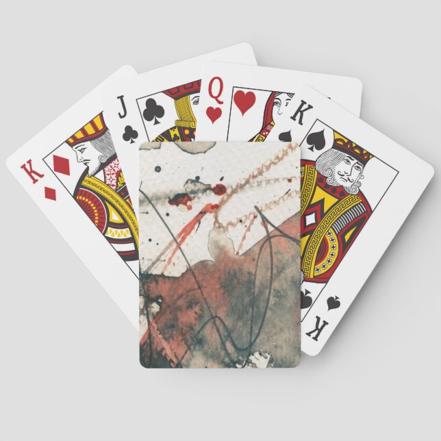 Jeu De Cartes Arrière - plan grunge abstrait, texture d'encre. 5 (dos)