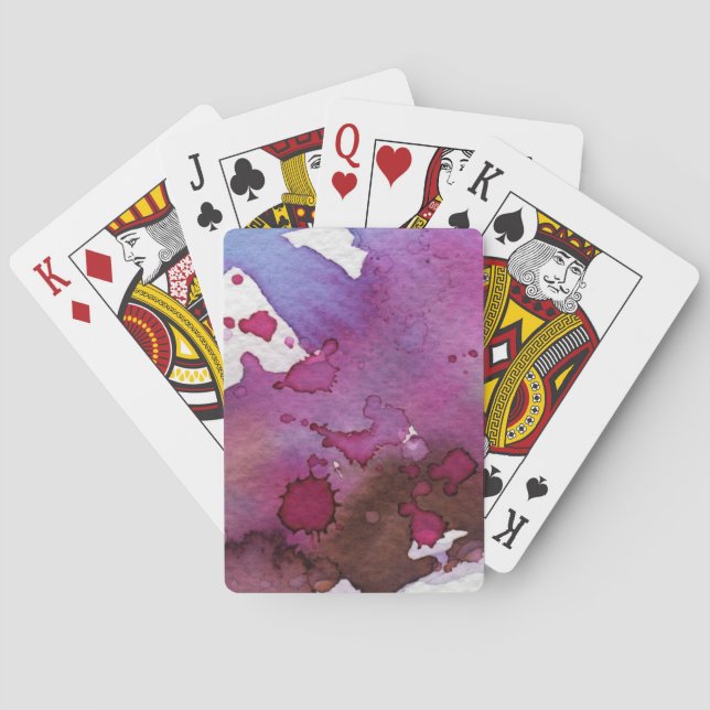 Jeu De Cartes Arrière - plan pourpre d'aquarelle (dos)