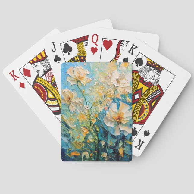 Jeu De Cartes Art Abstrait des fleurs en fleurs (dos)