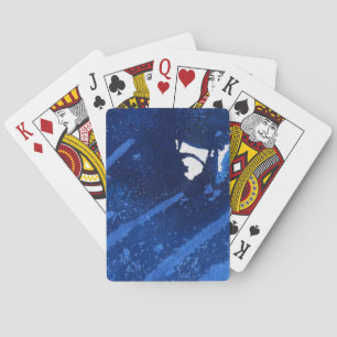 Jeu De Cartes Art abstrait moderne en bleu sous-marin cool