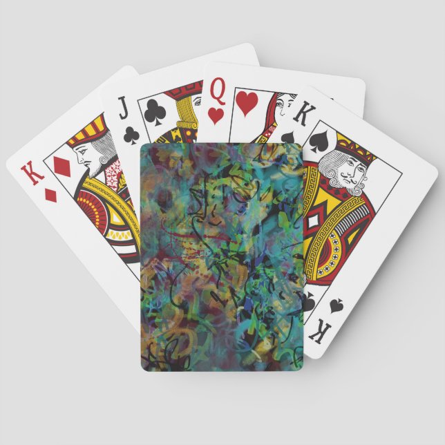 Jeu De Cartes Art abstrait multicolore griffonné (dos)
