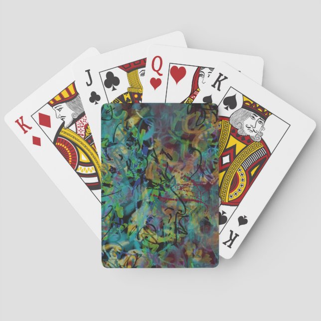 Jeu De Cartes Art abstrait multicolore griffonné (dos)