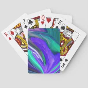 Jeu De Cartes Art Abstrait Purple N Feuille Turquoise