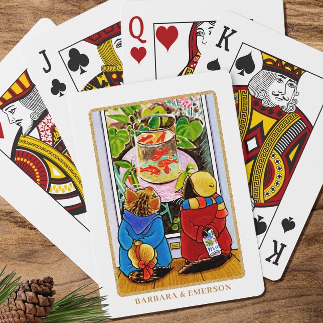 Jeu De Cartes 'Art Appreciation' Nom personnalisé du chat mignon (Créateur téléchargé)