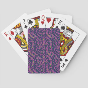 Jeu De Cartes Art botanique harmonieux sur fond bleu foncé