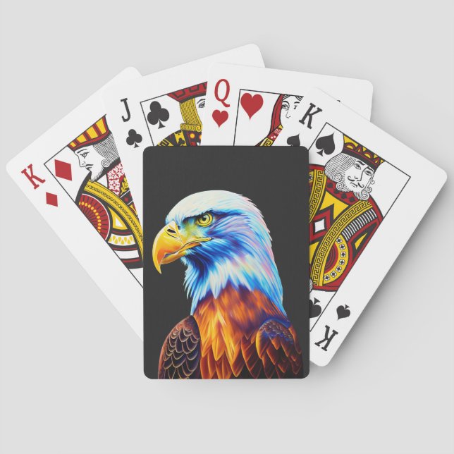 Jeu De Cartes Art d'aigle à tête blanche coloré (dos)