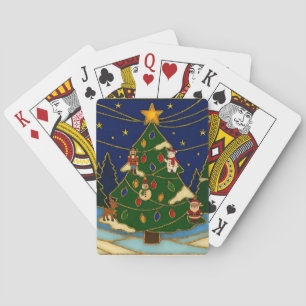 Jeu De Cartes Art de cloisonné Forêt fantaisiste Noël classique 