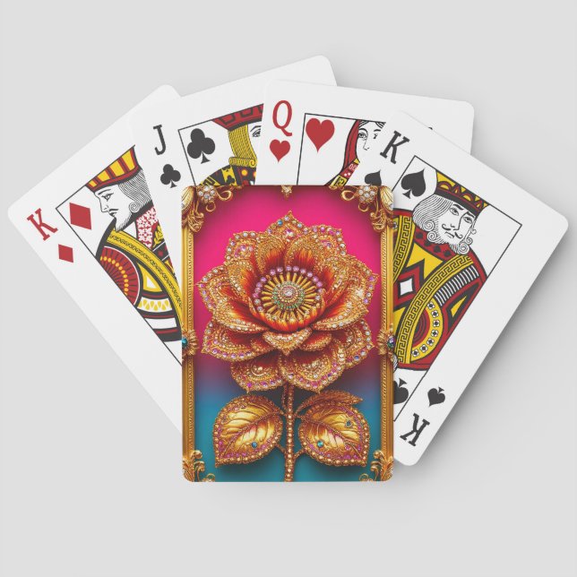 Jeu De Cartes Art de la fleur dorée complexe (dos)