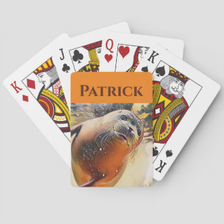 Jeu De Cartes Art de la pop de phoque créatif avec votre nom