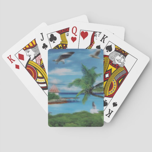 Jeu De Cartes Art de la scène de plage tropicale (dos)