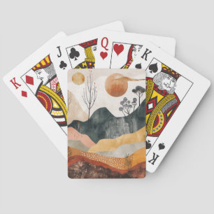Jeu De Cartes Art de montagne terracotta ocre jumeau soleil mili