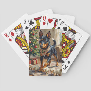 Jeu De Cartes Art de Noël sur le thème du berger Australien Kelp
