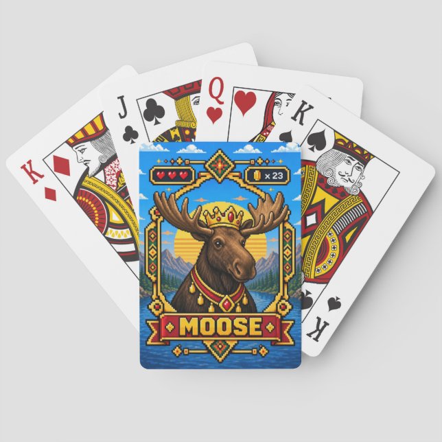 Jeu De Cartes Art de pixel rétro 8 bits d'élan (dos)