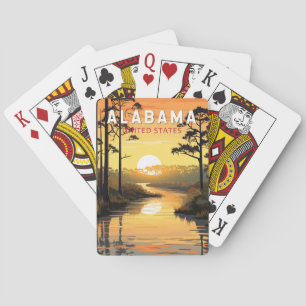 Jeu De Cartes Art de voyage vintage de l'Alabama
