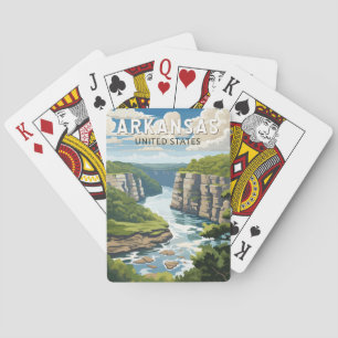 Jeu De Cartes Art de voyage vintage de l'Arkansas