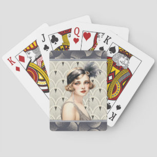 Jeu De Cartes Art Déco Flapper