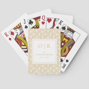 Jeu De Cartes Art Déco Mariage Jeu Monogramme Jouer Cartes