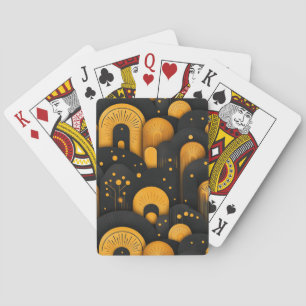 Jeu De Cartes Art déco noir et jaune