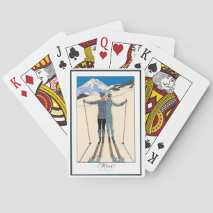 Jeu De Cartes Art Déco vintage, Amants dans la neige par George 