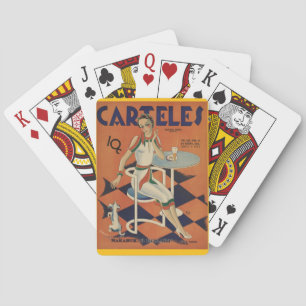Jeu De Cartes Art Déco Vintage - Cartels - Femme dans un diner