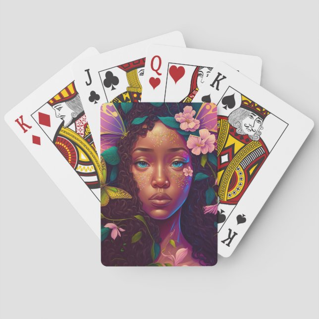 Jeu De Cartes Art d'Imaginaire Fée Noire Africain (dos)