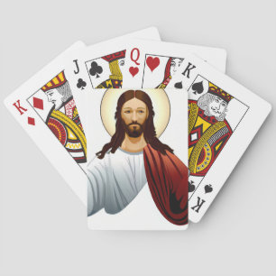 Jeu De Cartes Art d'intelligence artificielle de Jésus avec les