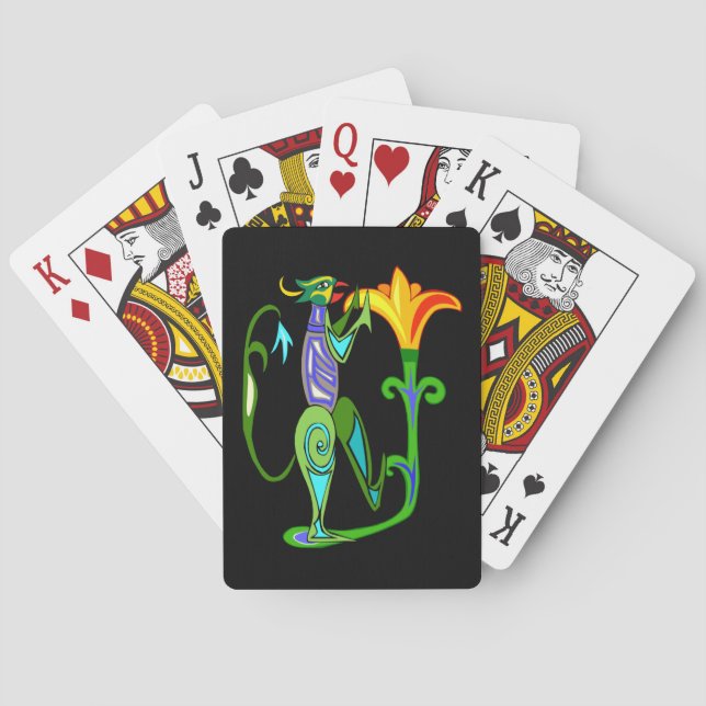 Jeu De Cartes Art Égyptien Avec Fleur Lotus Jouer Des Cartes (dos)