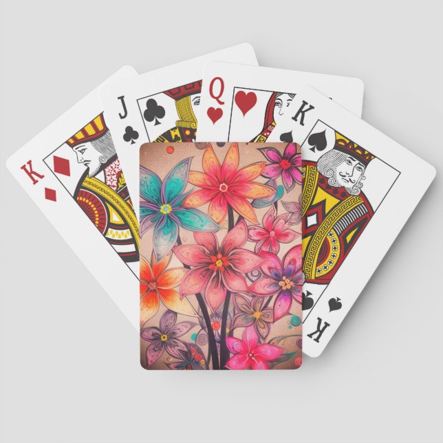 Jeu De Cartes Art floral (dos)