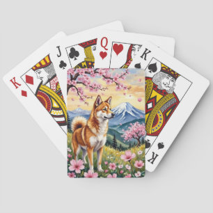 Jeu De Cartes Art floral de cerisier de montagne d'Akita