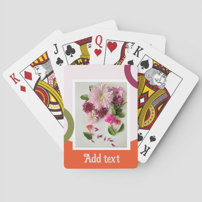 Jeu De Cartes Art Floral rose et orange (dos)