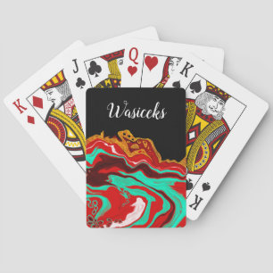 Jeu De Cartes Art Fluide en marbre noir Bourgogne