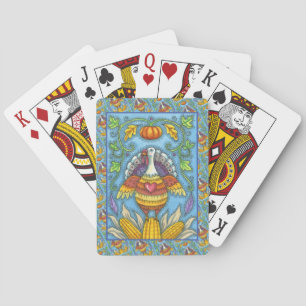JEU DE CARTES ART FOLK TURQUIE, COULEURS DE THANKSGIVAL SAISONNI