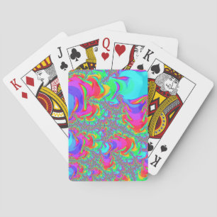 Jeu De Cartes Art fractal arc-en-ciel néon vibrant rétro défoncé