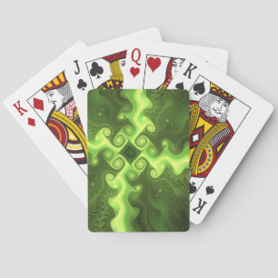 Jeu De Cartes Art fractal vert cool