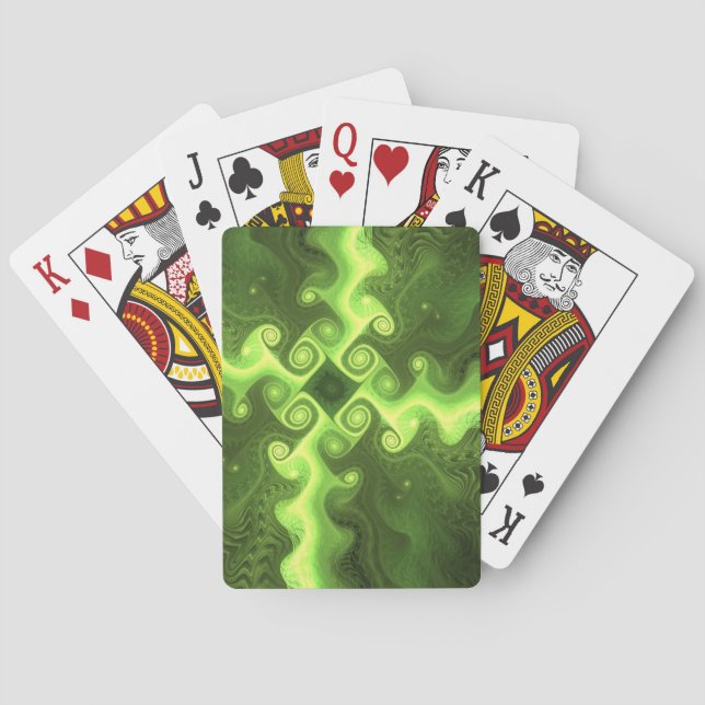 Jeu De Cartes Art fractal vert cool (dos)