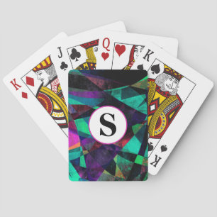 Jeu De Cartes Art Géométrique, Coloré, Abstrait avec Monogramme