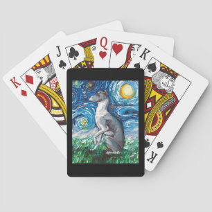 Jeu De Cartes Art italien Greyhound Starry Night Whippet Chien